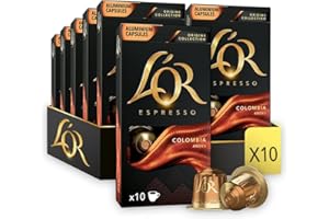L'Or Espresso Café - 100 Capsules Colombia Intensité 8 - compatibles Nespresso®* (lot de 10 x 10)