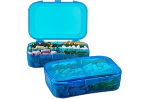 MEDCA Caso dell'organizzatore della pillola - (pacchetto di 2) Portable 6 scompartimento di viaggio quotidiano della medicina