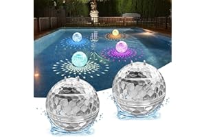 SGZIOO Pack of 2 Floating Pool Lighting Solar, Floating Solar Lights, Floating Lights for Pond, Colour Changing Waterproof Pond Lights, Solar Floating, Swimming Balls Pond for Fountain