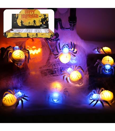 Bougies LED Halloween – Lot De 6 Lanternes Fantômes Noires – Lumière Rouge Effrayante – Pour Décoration Intérieur/extérieur