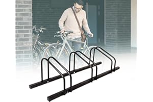 KARAT Fahrradständer Bodenparker für 3 Fahrräder mit Reifenbreiten bis 55 mm - Bodenmontage oder Wandmontage - Radständer Meh