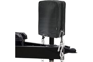 BougeRV RV Electric Tongue Jack Cover with D Rings, 600D Universal Trailer Jack Protective Black Cover for Outside RV Parts RV Accessories