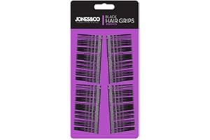 200 x JONES & CO Hair Grips Clips Womens Bobby Style Bun 4.5cm Waved Pins Everyday Casual Stylist Slides BLACK Or BROWN Ladies Girls Party Wedding UK Free P&P (HAIR GRIPS (BLACK))