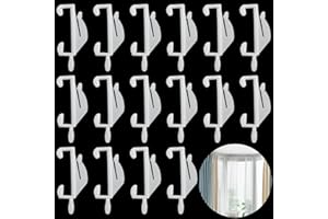 MELGO 25 Pcs Curtain Hooks, White Plastic Curtain Track Hooks, Curtain Rail Gliders Sliding Hooks for Shower Curtain, Track Window, Door (White 25Pcs)