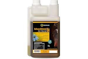 ‎KRÄUTERLAND N A T U R - Ö L M Ü H L E Kräuterland Schwarzkümmelöl für Pferde & Hunde 1 Liter in Dosierflasche - 100% rein, kaltgepresst, ungefiltert - Deutsche Premium Qualität
