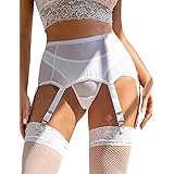 comeondear Donna Regolabile Reggicalze Sexy Giarrettiera per Calze Autoreggenti 6 Cinghie Elastiche