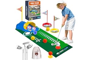 WEEKSUN Kids Golf Set, Kids Golf Clubs with Automatic Ball Returner, Luminous Golf Balls and Putting Mat, Toddler Golf Set Suitable for Boys Girls Children Teenagers Indoor and Outdoor Sports Toys