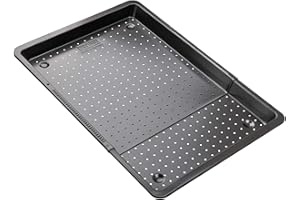 Zenker Piastra Forata Estensibile da 37 a 52 cm, con sistema di bloccaggio automatico, bordo XXL da 3 cm In acciaio Carbon Steel rivestito in antiaderente Teflon Classic Linea Black Metallic