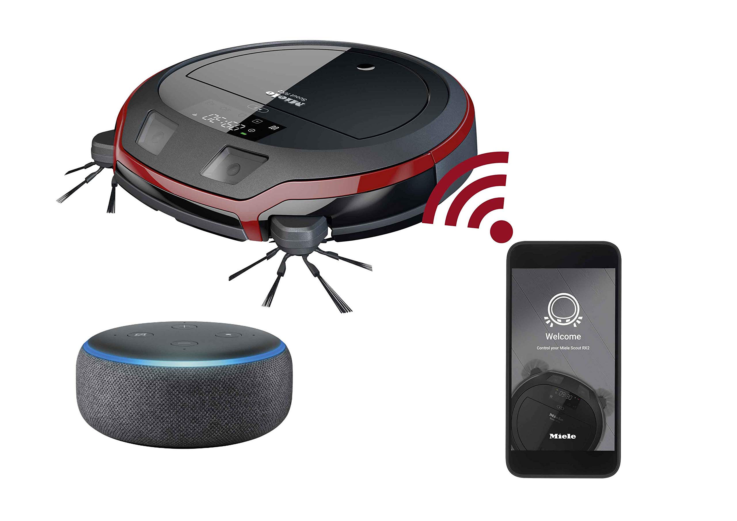 Miele Robot Aspirapolvere Scout RX2 Nero/Rosso con Wi-Fi