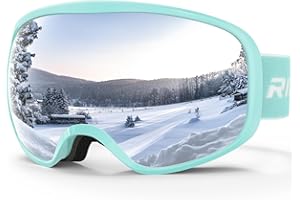 RIOROO Maschera da Sci, Occhiali da Sci per Uomo Donna OTG Maschere Sci,Anti Nebbia 100% Anti-UV Antipolvere Antivento per ciclismo Equitazione/arrampicata/sci