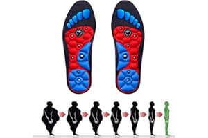 PERECHGES Solette Magnetiche, Solette Scarpe Uomo E Donna, 1 paio Solette Gel Magnetiche, Plantare Correttivo Riflessologia Plantare Neutralizza Lo Sforzo Sul Tallone e Sull'arco Plantare (Nero, 35-39)
