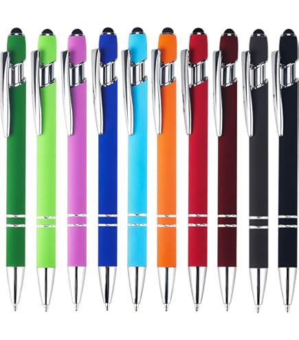 Penna per Tablet, Pennino Touch 2 in 1 per iPhone/Samsung/Lenovo/Android, Compatibile con iPad Pro/Mini/Air/Smartphone, Alta Precisione e Sensibilità, 3 Pack (Blu, Verde, Rosa