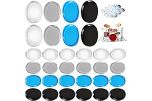 WY LIGHTING LEVEL 30 Pcs Drum Dampeners Round Gel Drum Pads Soft Silicone Damper Pads Transparent Drum Mute Pads Multicolored Drum Sound Dampening for Cymbals Tone Control Your Drum Head