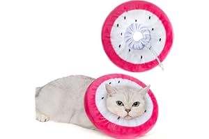 ANWA Adjustable Cat Cone Collar - Soft, Cute Recovery Collar for Kittens After Surgery