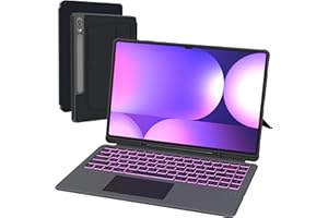 VANKEYPAD Coque Clavier pour Samsung Galaxy Tab S10 Ultra/S9 Ultra/S8 Ultra 14.6" : 7 Couleurs Rétro-éclairé Magnétique Clavier Détachable avec Trackpad | Clavier Azerty Français Sans Fil pour 14.6 Tab S9 Ultra