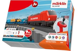 Märklin My World Pack de démarrage Logistique Portuaire - Train de Marchandises électrique H0 (55 cm) en kit avec 26 pièces - Modélisme ferroviaire avec télécommande pour Enfants à partir de 3 Ans