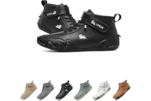 JXOPY Bottes hautes en cuir italien faites à la main, chaussures Beck imperméables, chaussures d'extérieur légères et antidérapantes for hommes for la randonnée, le camping et la conduite, bottes Chukka mon