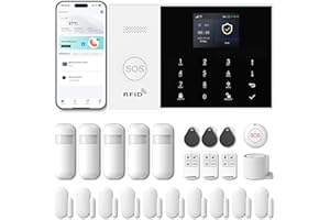 PGST Sistema de Alarma para Casa y Negocios Sin Cuotas Mensuales | Kit de Alarma WiFi/gsm | Control Remoto a través de App Tuya | Fácil Instalación Sin Cables | Compatible con Alexa, Google Home