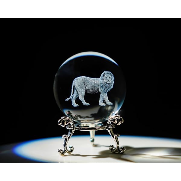 Buy Crystal Lion Statue,3D Laser Etched Crystal Lion Figurine Art