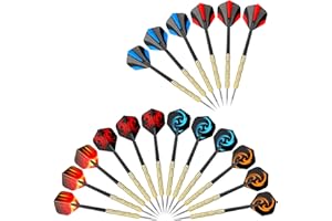 WILLIYATT Flechette Pointe Acier 14 Grammes,Lot de 18 fléchettes Professionnelles avec Pointe en métal,Set de Flechettes Professionnel, Universels Accessoires de Fléchette avec Poignée Texturée