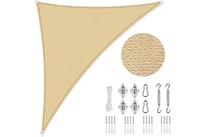 LOVE STORY Żagiel przeciwsłoneczny 3x3x4.25m z zestawem mocującym Zewnętrzny baldachim blokujący promieniowanie UV Żagiel przeciwsłoneczny na patio, ogród, podwórko,Piasek