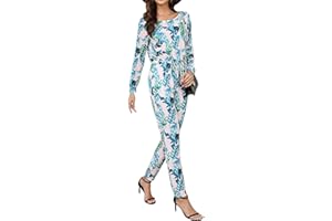 Clearlove Tuta da donna senza maniche, estiva, con motivo floreale, elegante, con tasche