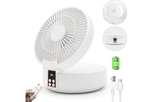 ALLXNOX USB Ventilator, Tischventilator Leiser & Starker, Auto Oszillation, Fernbedienung, 3 Geschwindigkeiten, 4000mAh Akku Ventilator klein 6.7 inch Tragbarer deal für Zuhause Büro Outdoor Aktivitäten(Weiß)