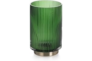 AmeliaHome Vase 12 x 19 cm Vase décoratif en Verre Décoration Gallo Vert