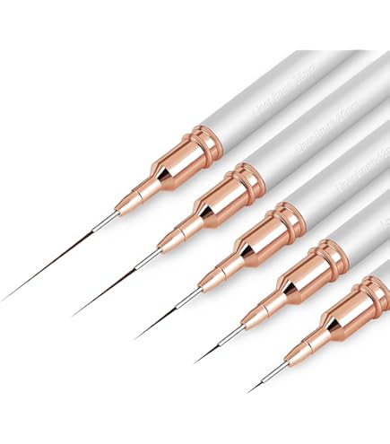 AIMEILI Acryl Nail Art Penselen,6 pcs Nail Brush Boor Tekening Borstel Pen voor Acryl Poeder Manicure, Nagels Art Borstel Nagellak Penseel Nail Dotting Gereedschap voor Schilderen Tekening Dotting