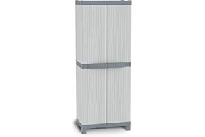 Terry - Base 2700 Uw, Armoire Modulaire à 2 portes, 4 Étagères Réglables et 2 Plateaux, pour Intérieur et Extérieur Couvert, 70x43,8x181,8 cm