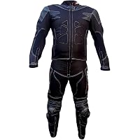 Combinaison Moto Bi Esse Cuir Homme - 2 Pièces Veste + Pantalon Réglable Protection Titane