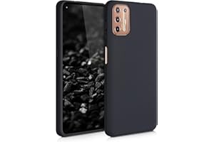 kwmobile Funda para Motorola Moto G9 Plus Carcasa - Ultrafina de TPU y Silicona con Bordes elevados anticaídas - Negro Mate