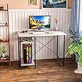FURLAY Plank Office Desk and Study Table | 1 Year Warranty | Metal and Engineered Wood Desk for Adults & Students | DIY (White)