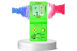 EKLAT Nouvelle Console de Jeux Rétro Portable - 23 Jeux Intégrés : Brique, Snake, Puzzles & Plus - Mini Console Gaming, Cadeau Enfant, Jouet Classique, Console de Poche, Difficulté Réglable (Vert)