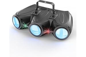 GLOWINGSTAGE Lumière disco, Jeu de lumiere soiree de dirigeable, 192 LED intégrées, DMX 4 canaux avec commande vocale, idéal pour les anniversaires, Halloween, les événements de bar et Noël