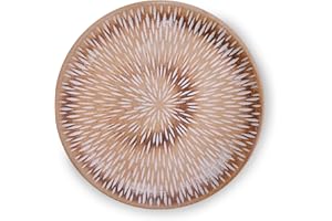 Flanacom Plato Decorativo Premium de Madera - Decoración de Mesa con Adornos - Cuenco de Madera de Diseño - Accesorios de Hogar Moderna - Placa Bandeja Robusta - Frutero - Aprox. 28 x 28cm (Beige)