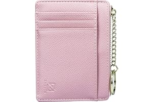 Tarjetero para Tarjetas de Crédito Mujer, ZhaoCo Cartera Corta Mujer Cuero PU Billetera Mujer Pequeño Monederos Cartera Tarjetero con Cremallera y Llavero