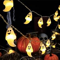 JOYIN Halloween-Lichterkette – 30 LEDs, Geister & Kürbisse, 8 Modi, Batteriebetrieben