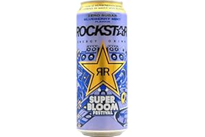 ‎ROCKSTAR Rockstar Energy Drink Blueberry Mint Geschmack - Zero Sugar -Koffeinhaltiges Erfrischungsgetränk ohne Zucker für den Energie Kick, EINWEG (12 x 500ml) (Verpackungsdesign kann abweichen)