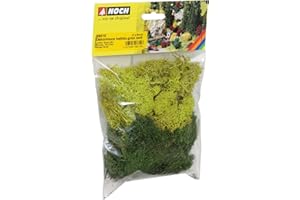 NOCH Dekormoos, hell- und dunkelgrün/Islandmoos/echtes Natur-Moos/konserviert / 35 g Beutel/alle Spurweiten/realistische Begrünung/DIY, grün