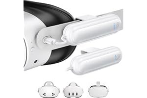 2 Pack Akku-Pack für Meta Quest 3S/3/2, Kinwin 20000mWh 18W Schnelllade Batterie für Oculus Quest 3S/3 Zubehör, erweiterter VR Headset Akku, leichtes und tragbares Ladegerät für Extra 2-4H