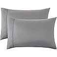 Bedsure Pillow Cases 2 Pack - Brushed Microfiber Pillowcases with Envelope Closure,50x75 cm Pillow Covers for Hair and Skin, Pillowcase Standard Size Set of 2, Gifts for Women, Grey