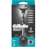 Gillette Mach3 Charcoal Tıraş Makinesi + 5 Adet Yedek Tıraş Bı&ccedil;ağı + Premium Stand Hediyeli Peket