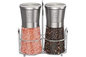 OLIVER'S KITCHEN Duo de moulins à poivre et à sel Oliver’s Kitchen – 2 moulins en céramique de qualité supérieure – Facile à remplir et à utiliser – Assaisonnez à la perfection grâce à la mouture réglable