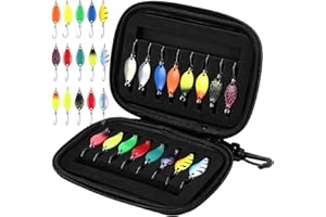 WOXOVO Forellenköder Set 16 Stück, Spoons Forelle Set 2.5g/3.5g/5g Angelzubehör mit Aufbewahrungsbox, Kunstköder Spinner Blinker Set, Forellen Köder für Forelle Barsch Hecht Zander