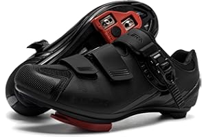 Fenlern Zapatillas de Ciclismo Unisex-Adulto Zapatillas de Bicicleta de Carretera Transpirables Suelas Duras Zapatillas Deportivas con Tiras Reflectantes para la Conducción Nocturna