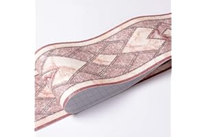 Banggo, Carta da parati per bordo impermeabile con motivo 3D, rimovibile, autoadesiva, per cucina, bagno, adesivo da parete, 10,6 x 500 cm, colore rosso