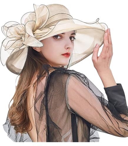 4 Organza-Fascinator Damenhüte Mit Breiter Krempe – Für Hochzeit, Teeparty & Garten