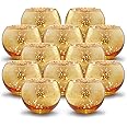 GUIFIER 12PCS Classy Mercury Glass Votive Tealight Candle Holders,Speckled Gold Candle Holder 2" H for Weddings, Parties and Home Decoration