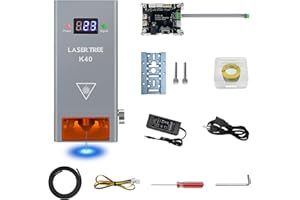 LASER TREE Module laser de puissance optique 40 W, tête laser K40 avec module de lumière bleue TTL à assistance aérienne, tête de module de découpe laser compressé à 8 faisceaux, 24 V